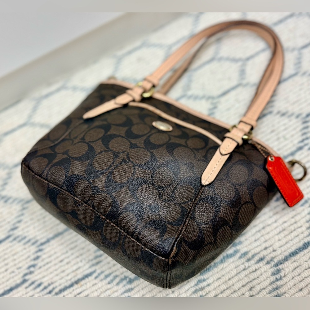 COACH Vintage Y2K Classic Signature Monogram Brown Coated Canvas Shoulder Bag - Picture 6 of 16